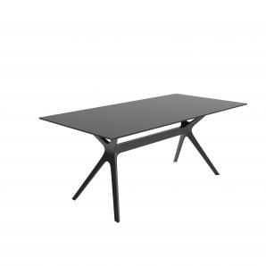 Mesa rectangular interior, exterior 180x90 pie negro - tablero negro VELA L Resol