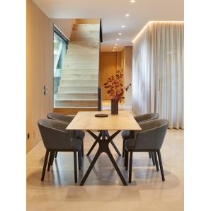 Mesa rectangular interior, exterior 180x90 pie negro - tablero negro VELA L Resol