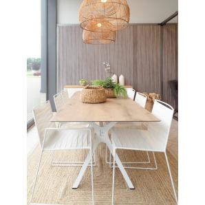 Mesa rectangular interior, exterior 180x90 pie negro - tablero negro VELA L Resol
