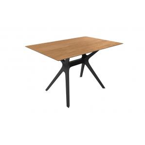 Mesa rectangular interior, exterior 120x80 pie negro - tablero roble natural VELA M Resol