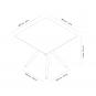 Mesa cuadrada interior, exterior 90x90 pie arena - tablero blanco VELA S Resol
