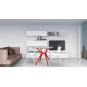 Mesa cuadrada interior, exterior 90x90 pie negro - tablero blanco VELA S Resol