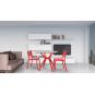 Mesa cuadrada interior, exterior 90x90 pie negro - tablero blanco VELA S Resol