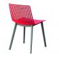 2 Silla click interior, exterior rojo - gris oscuro WIRE Resol - 2 unidades