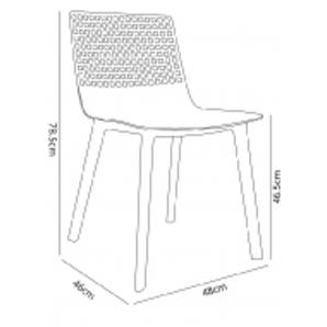 2 Silla click interior, exterior rojo - gris oscuro WIRE Resol - 2 unidades