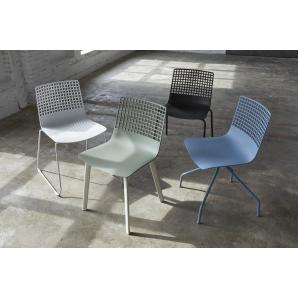 2 Silla patín interior gris verdoso WIRE Resol - 2 unidades