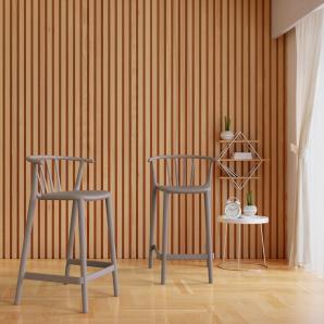 4 Taburete medio interior, exterior chocolate WOODY Resol - 4 unidades