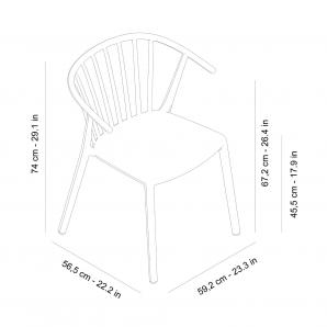 4 Silla reciclada interior, exterior marrón tierra WOODY ECO Resol - 4 unidades