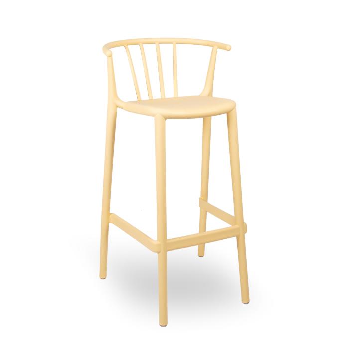4 Taburete reciclado alto interior, exterior amarillo fuego WOODY ECO Resol - 4 unidades