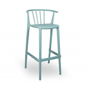 4 Taburete reciclado alto interior, exterior azul aire WOODY ECO Resol - 4 unidades