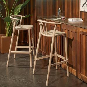 4 Taburete reciclado alto interior, exterior azul aire WOODY ECO Resol - 4 unidades