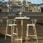 4 Taburete reciclado alto interior, exterior azul aire WOODY ECO Resol - 4 unidades