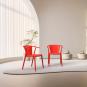 4 Silla con brazos interior, exterior azul retro WOODY FLAT Resol - 4 unidades
