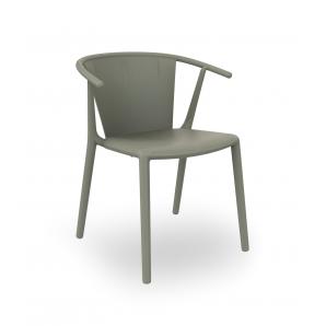 4 Silla con brazos interior, exterior gris verdoso WOODY FLAT Resol - 4 unidades