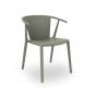 4 Silla con brazos interior, exterior gris verdoso WOODY FLAT Resol - 4 unidades