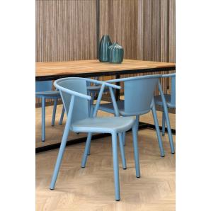 4 Silla con brazos interior, exterior gris verdoso WOODY FLAT Resol - 4 unidades
