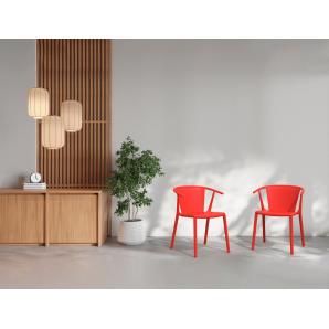 4 Silla con brazos interior, exterior marfil WOODY FLAT Resol - 4 unidades