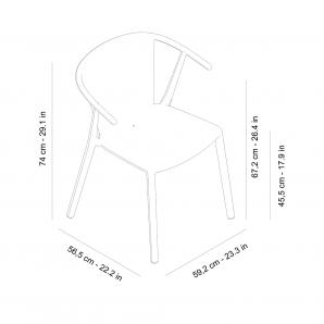 2 Silla con brazos interior, exterior rojo WOODY FLAT Resol - 2 unidades