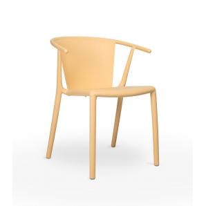 4 Silla con brazos reciclada interior, exterior amarillo fuego WOODY FLAT ECO Resol - 4 unidades