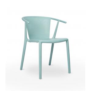 4 Silla con brazos reciclada interior, exterior azul aire WOODY FLAT ECO Resol - 4 unidades