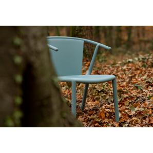 4 Silla con brazos reciclada interior, exterior azul aire WOODY FLAT ECO Resol - 4 unidades