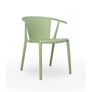4 Silla con brazos reciclada interior, exterior verde agua WOODY FLAT ECO Resol - 4 unidades