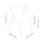 4 Silla con brazos reciclada interior, exterior verde agua WOODY FLAT ECO Resol - 4 unidades