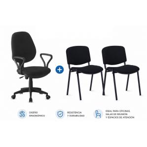 6 Sillas niza new am, chasis epoxi negro, tejido a1, color negro - 6 unidades