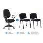 6 Sillas niza new am, chasis epoxi negro, tejido a1, color negro - 6 unidades