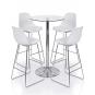4 Taburetes tow fibb, cromado, carcasa y tapizado blanco - 4 unidades