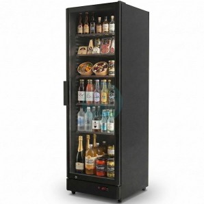 Nevera Expositora Negra, 5 Estantes, Ancho 60 cm, Fondo 60 cm, 375 Litros, CHP395 BLACK