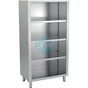 Armario Neutro Abierto, 8 Estantes Fijos, 1,2 Metros Ancho, 1,8 Metros Alto, Acero INOX Liso, ANA12017-8