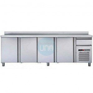 Frente Mostrador Refrigerado, 2,5 Metros Ancho, 4 Puertas Ciegas, Fondo 60 cm, Bóreas