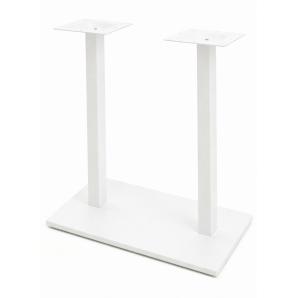 2 Bases de mesa beverly, alta, rectangular, tubo cuadrado, blanca, base de 70 x 40 cms, altura 110 cms - 2 unidades