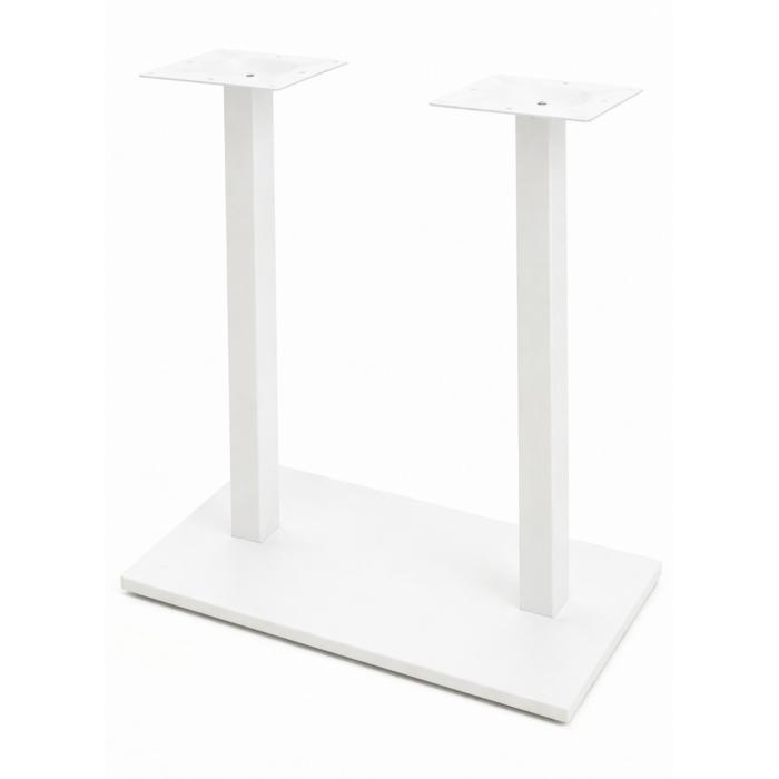 2 Bases de mesa beverly, alta, rectangular, tubo cuadrado, blanca, base de 70 x 40 cms, altura 110 cms - 2 unidades