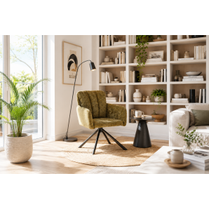 2 Sillones vaduz, metal, giratorio, tapizado tejido cremona verde - 2 unidades