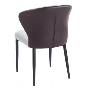 2 Sillas davos, metal, tapizado similpiel marrón y gris - 2 unidades