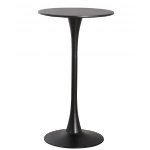 Mesa alta tul (su), metal, negra, tapa negra de 60 cms de diámetro