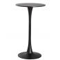 Mesa alta tul (su), metal, negra, tapa negra de 60 cms de diámetro