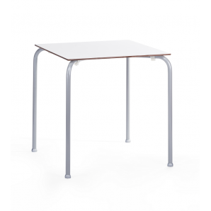 Mesa feray new, apilable, epoxi gris, tablero fenólico blanco, 69 x 69 cms.