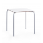 Mesa feray new, apilable, epoxi gris, tablero fenólico blanco, 69 x 69 cms.