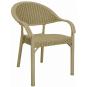 4 Sillones torremolinos, apilable, patas metálicas, polipropileno moka - 4 unidades