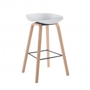 4 Taburetes awak (el), madera curvada, asiento polipropileno blanco - 4 unidades