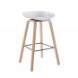 4 Taburetes awak (el), madera curvada, asiento polipropileno blanco - 4 unidades