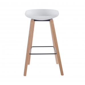 4 Taburetes awak (el), madera curvada, asiento polipropileno blanco - 4 unidades