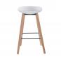 4 Taburetes awak (el), madera curvada, asiento polipropileno blanco - 4 unidades