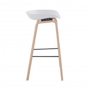4 Taburetes awak (el), madera curvada, asiento polipropileno blanco - 4 unidades