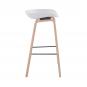 4 Taburetes awak (el), madera curvada, asiento polipropileno blanco - 4 unidades