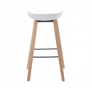 4 Taburetes awak (el), madera curvada, asiento polipropileno blanco - 4 unidades