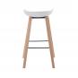 4 Taburetes awak (el), madera curvada, asiento polipropileno blanco - 4 unidades